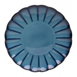 Prato 27cm Raso De Cerâmica Scallop Azul  